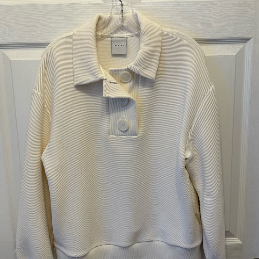 Varley Cream Textured Sweater